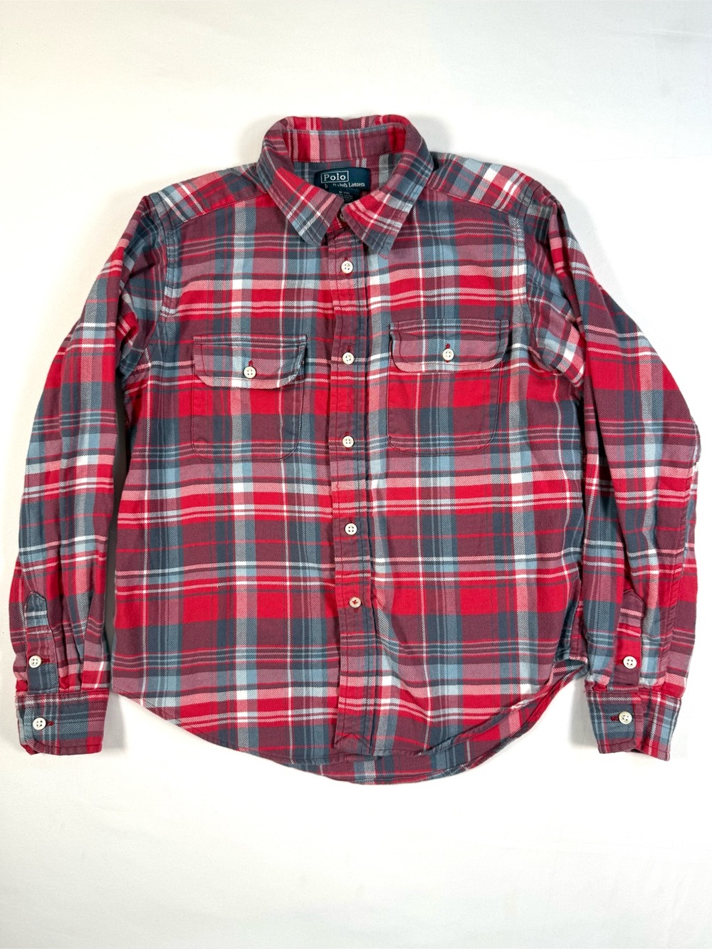 POLO RALPH LAUREN Plaid Flannel Button Down Shirt Boys 7 Lumberjack Prep Classic